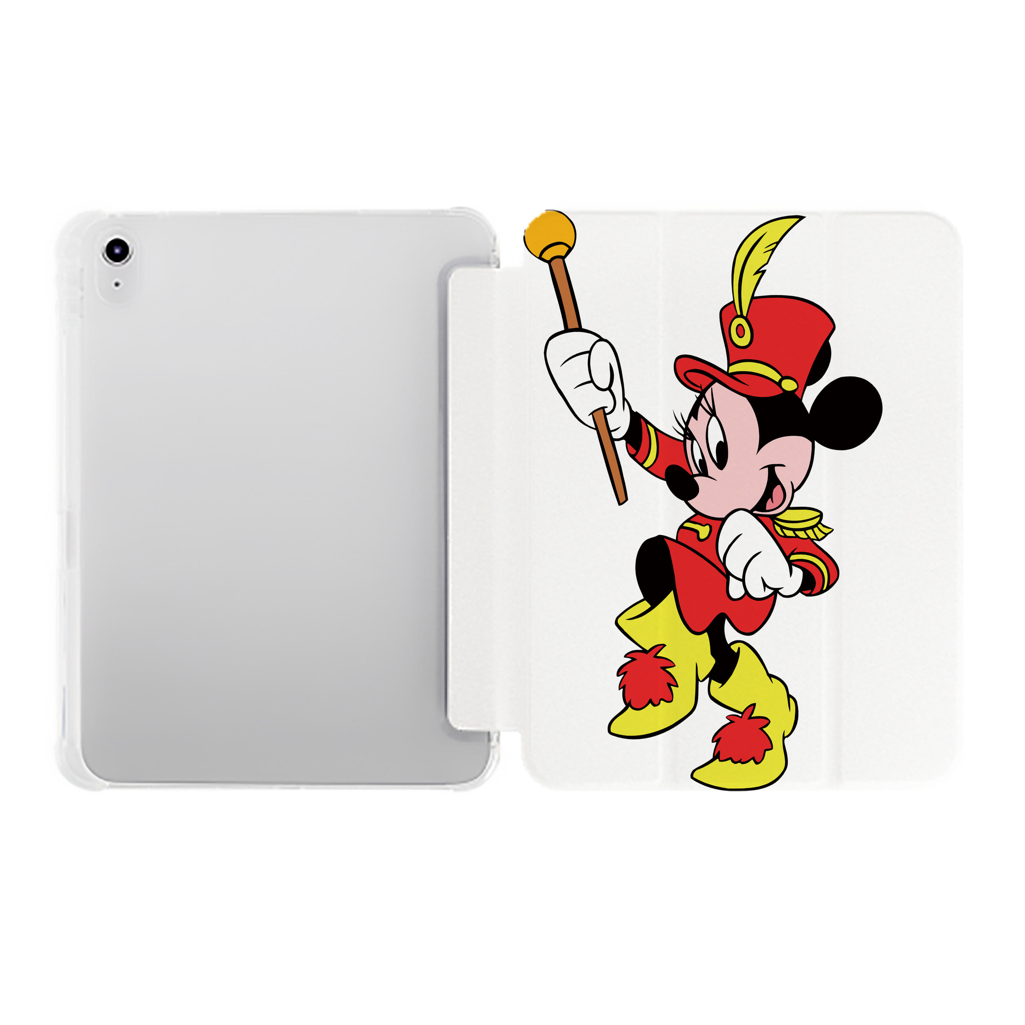 （画像用） ミッキーマウス Mickey Mouse IPad ケース ペン収納付き 三つ折りスタンド PUレザー×シリコン 対応機種9.5/10.5/10.9インチ